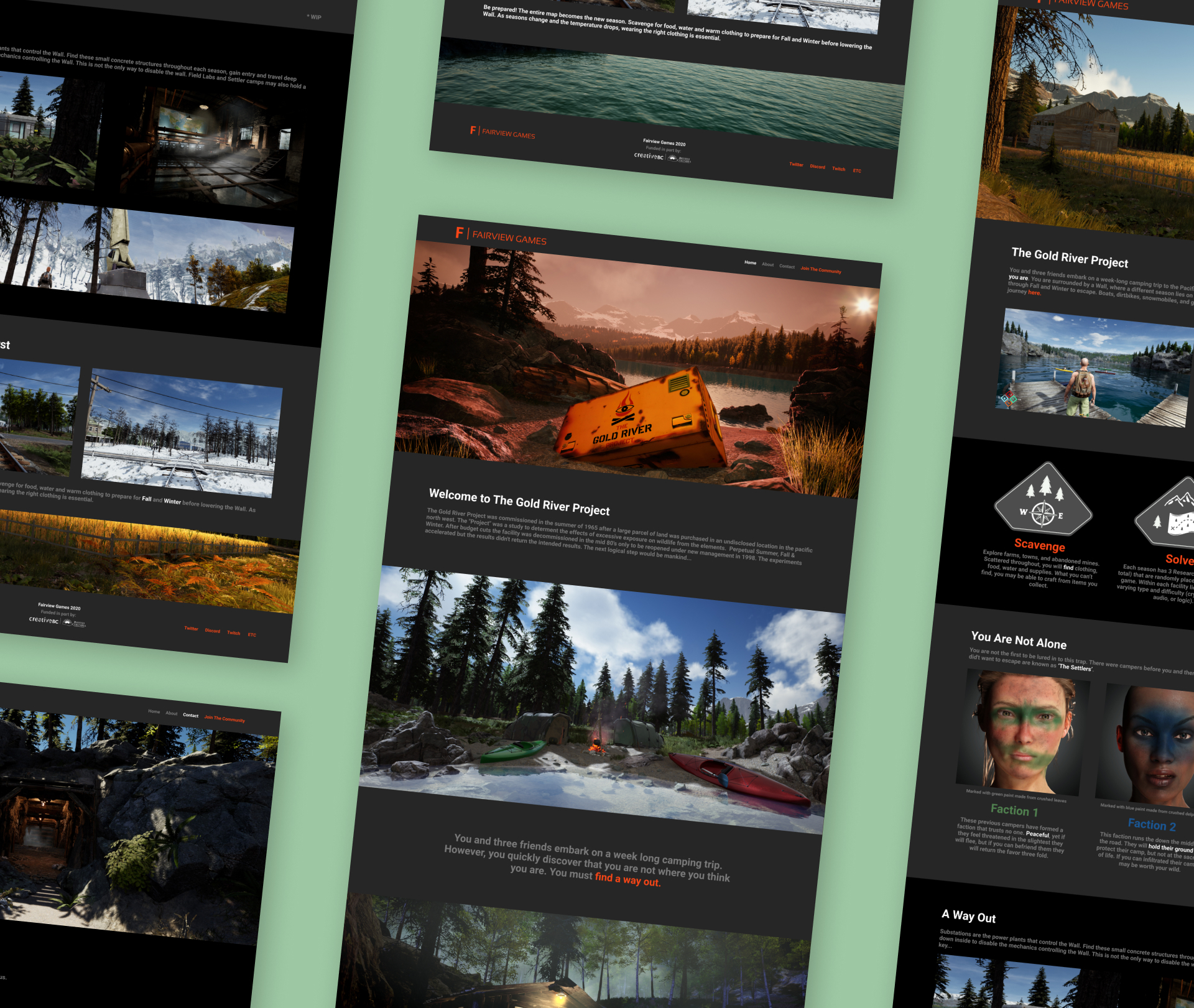 fairview games website screens